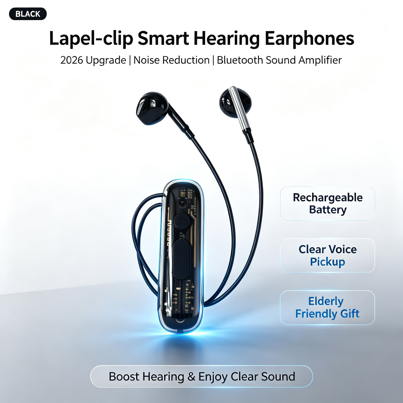 Smart Noise Reduction Lapel Microphone - 2026 Lapel-clip Rechargeable Sound Amplifier Bluetooth