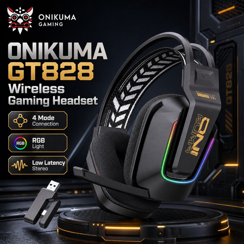 Wireless Lavalier Microphone Type C Lightning - ONIKUMA GT828 Gaming Headset Tri Mode