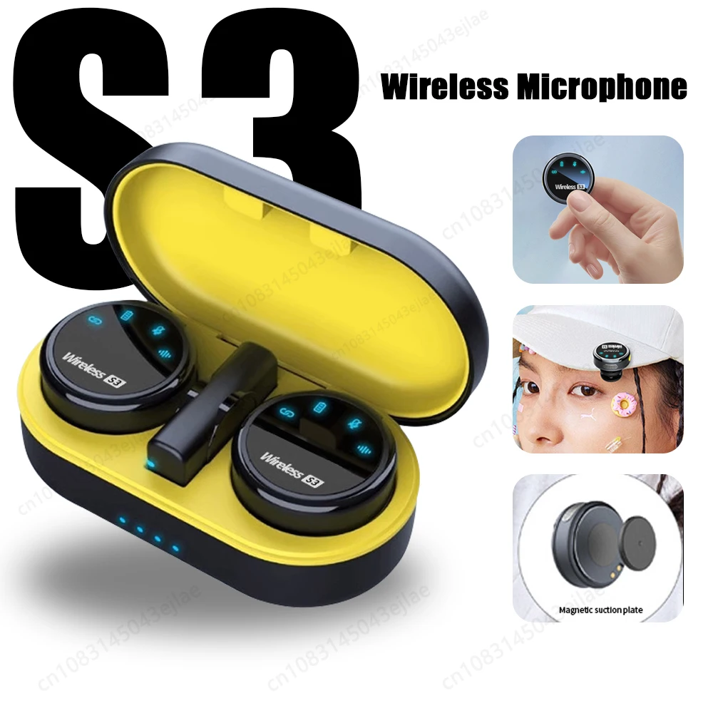 Wireless Mic For Smartphone Video Recording - S3 Wireless Microphone With Charging Case