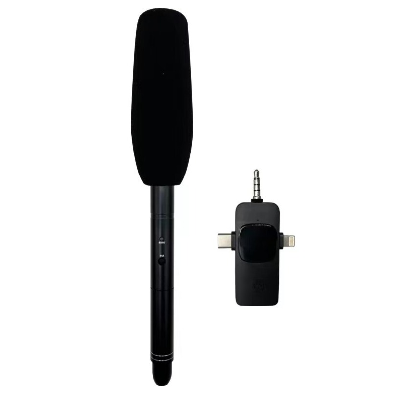 Wireless Mic For Smartphone Video Recording - Wireless Handheld Interview Microphone Noise‑Canceling Recording
