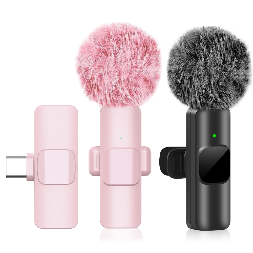 Wireless Mic For Smartphone Video Recording - New Pink K60 Plug and Play