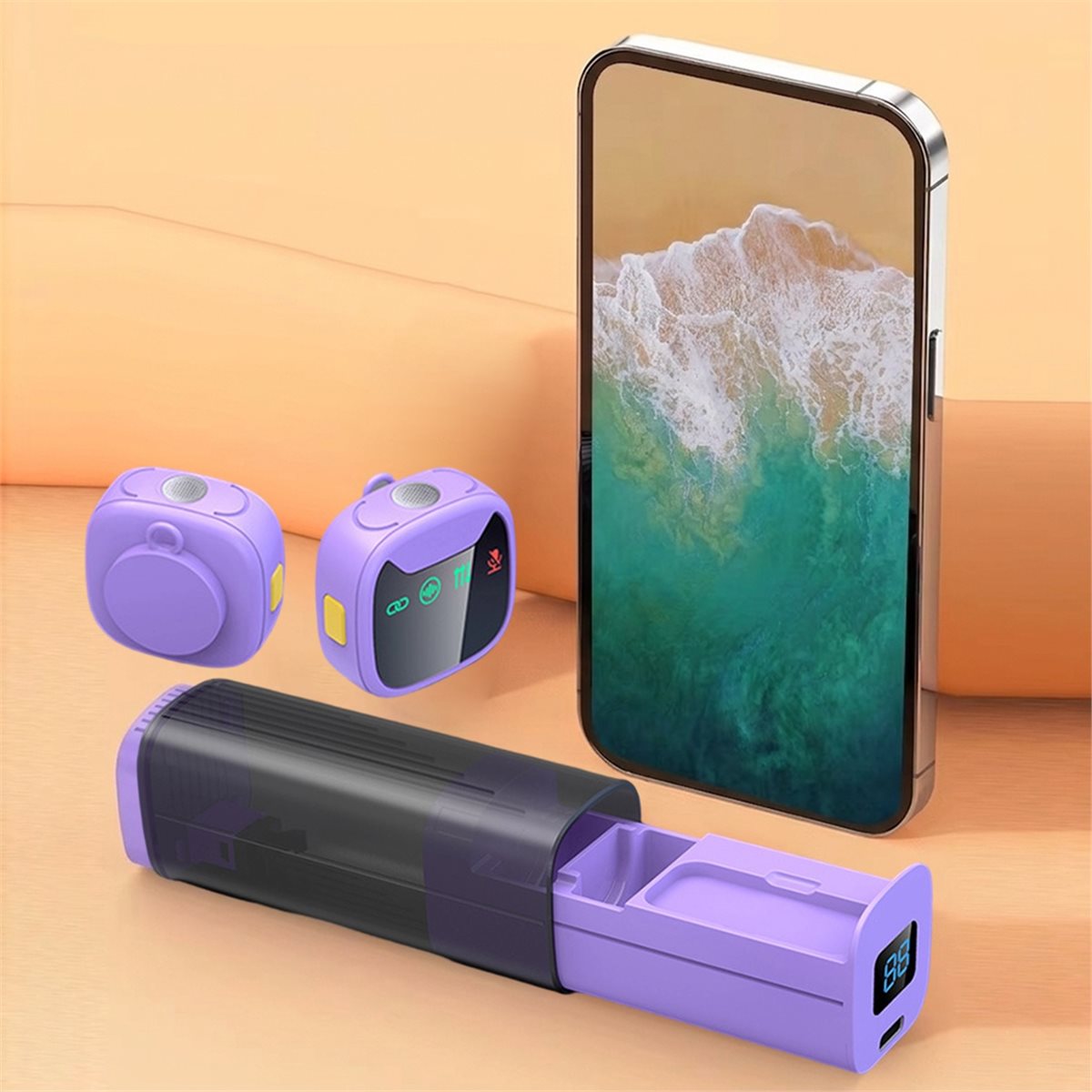 DT75BG LED Display Wireless La - Wireless Mic For Smartphone Video Recording review and price