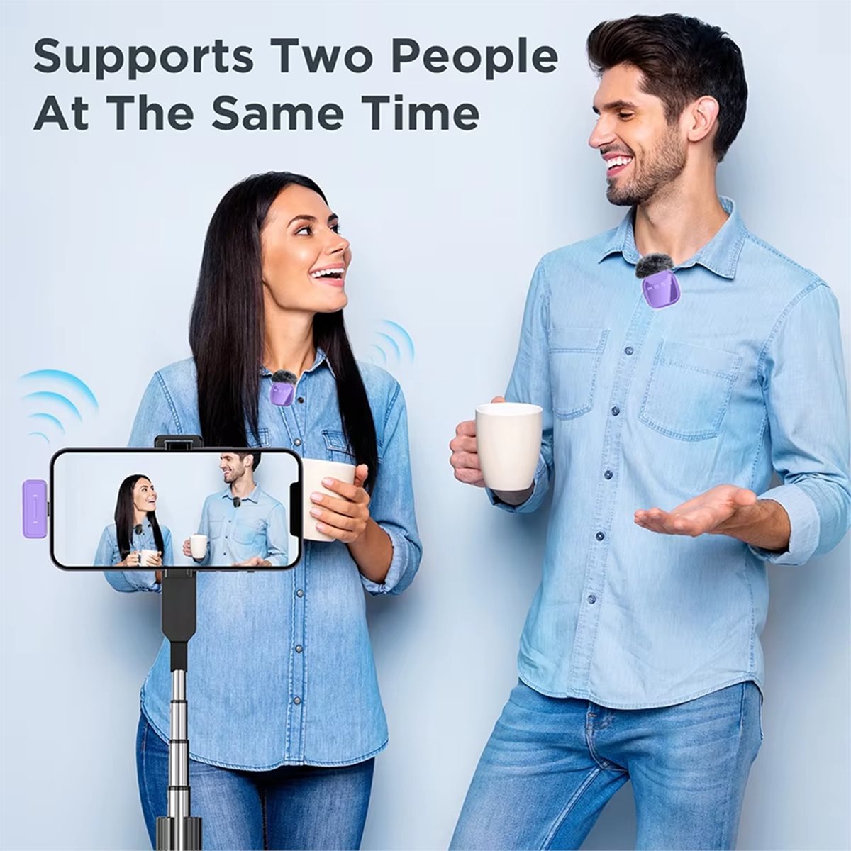 DT75BG LED Display Wireless La - Wireless Mic For Smartphone Video Recording review and price