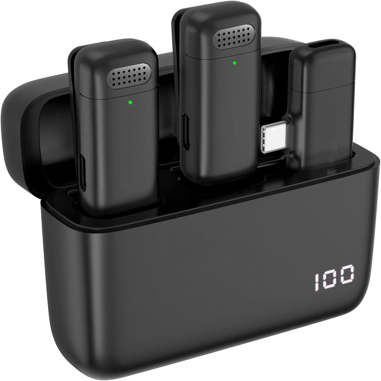 2 Pack Wireless Lapel Micropho - Charging Case For Wireless Microphones review and price
