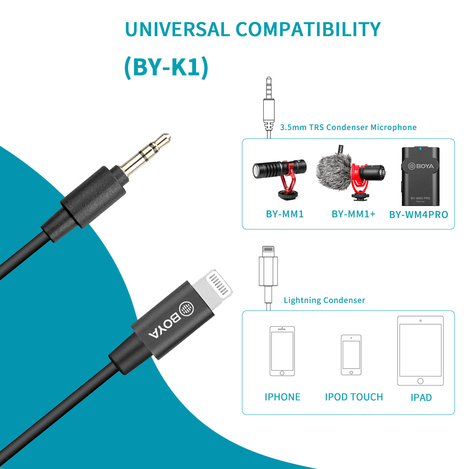 Microphone Adapter BOYA BY-K1- - 3.5Mm Trs To Trrs Adapter Audio Cable review and price