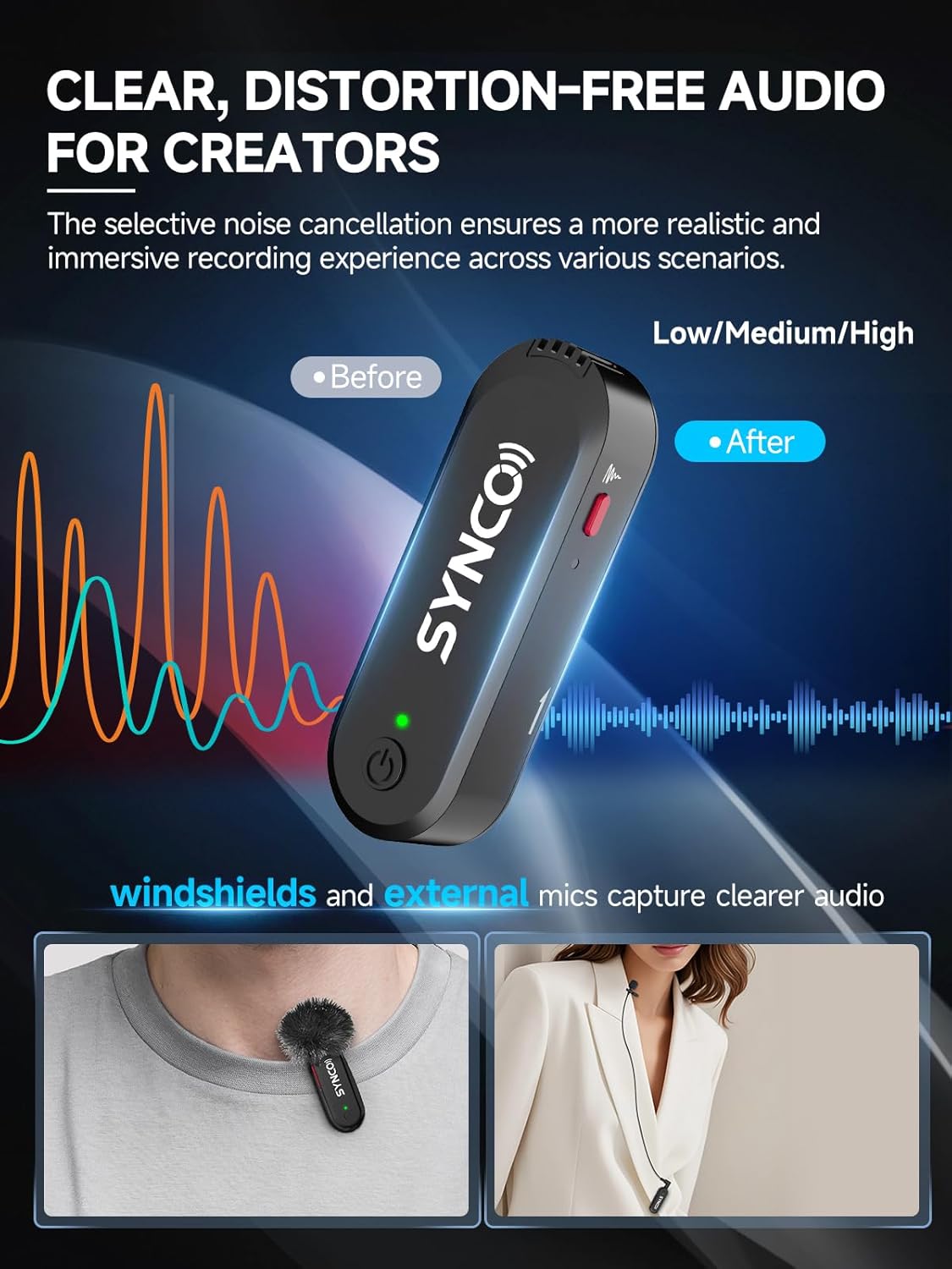 SYNCO G3 PRO 2.4G Wireless Dua - Wireless Podcast Microphone Dual Mic review and price