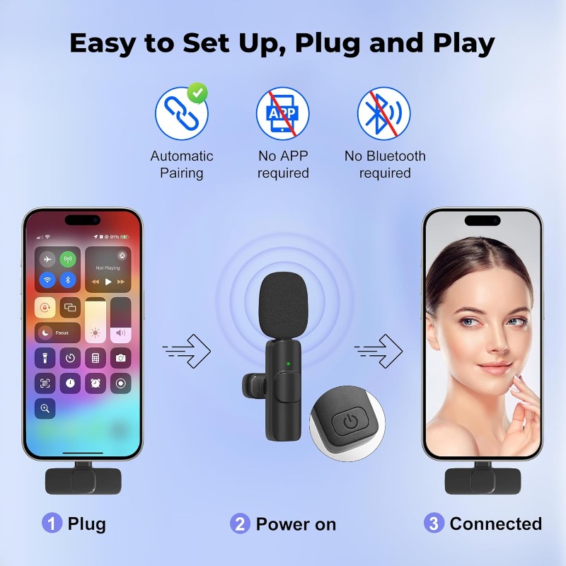 Wireless Lavalier Microphone M - Wireless Mic For Smartphone Video Recording review and price